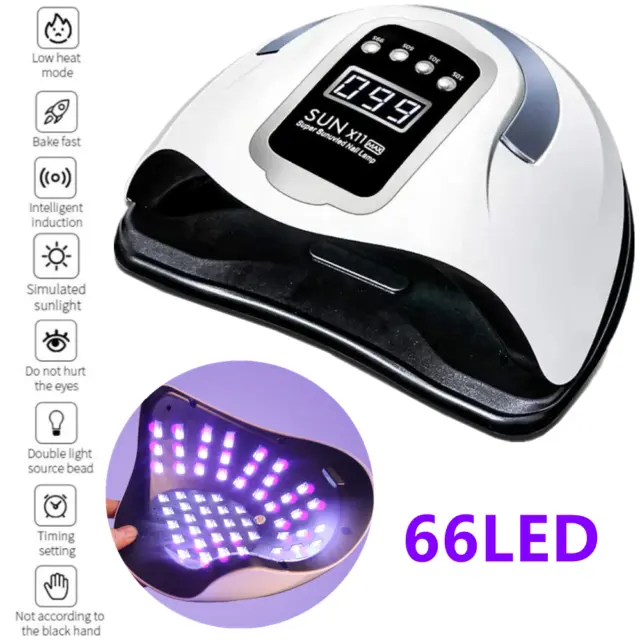 280W Nail Lamp 66 LED UV Tool Professional Polish Dryer Gel Acrylic Curing Light