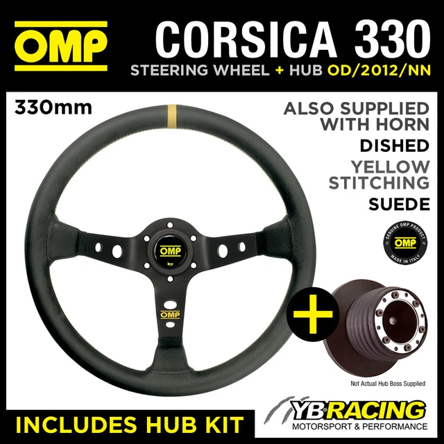 VW CORRADO G60 VR6 (25 mm) 88- OMP CORSICA 330 VOLANTE E MOZZO IN PELLE SCAMOSCIATA