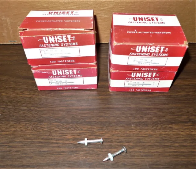 4 Boxes of 100 each Uniset DH-100 Power Actuated Fasteners 8mm X  1"