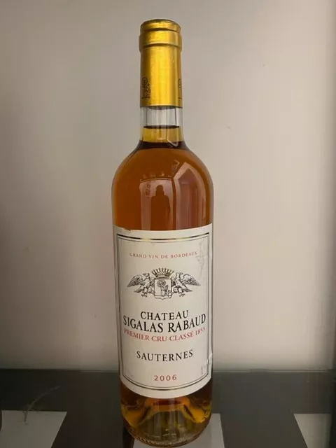 1  Chateau SIGALAS-RABAUD 2006  1er Cru  de SAUTERNES Très beau niveau