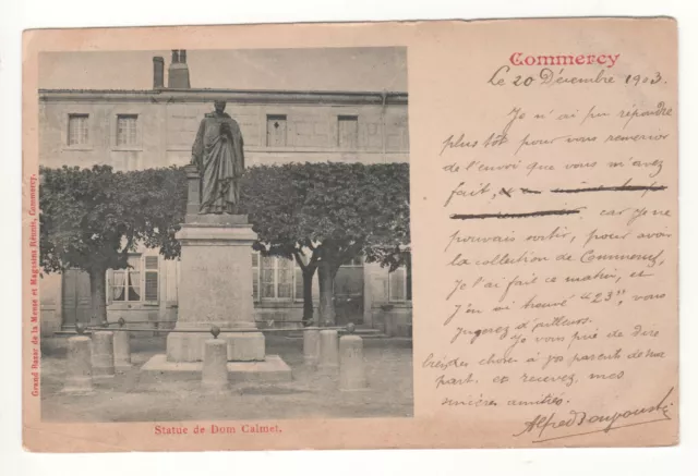 Cpa 55 - Commercy : Statue De Dom Calmet (Meuse) Écrite