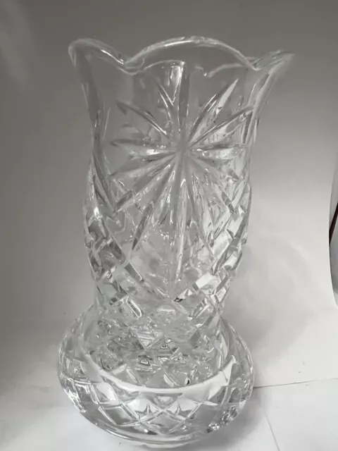 Vintage NYC Heavy Cut Crystal 8”x3.5”Light Shade Candle Sconce and bottom EUC 3’