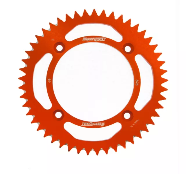 Kettenrad Supersprox 428 LK 132,0mm Ø 110mm 49Z 4-Loch Aluminium orange