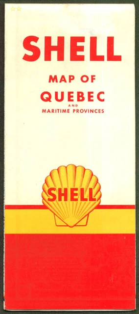 Shell Gasoline Road Map Quebec & Maritime Canada 1960