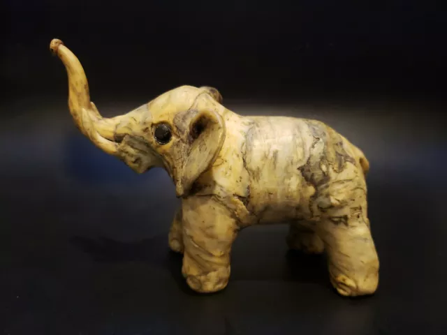 Vintage Paper Mache Elephant-Trunk Up-4” Tall Figurine Decor Display