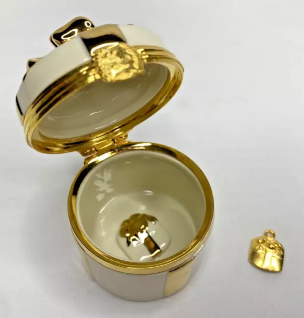 Lenox Tiny Treasures Gift Box Trinket Present with 24K Gold Ribbon & Hinged Lid 3