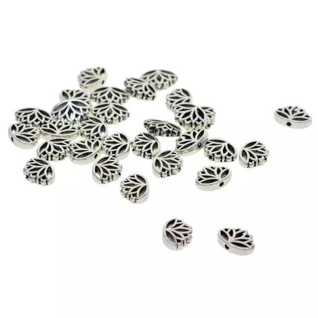 30x  Buddha Lotus Flower Loose Spacer Beads Jewelry Making Crafts
