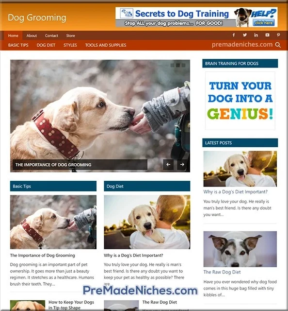 DOG GROOMING TURNKEY Niche Blog - Website Business Opportunity for sale ...