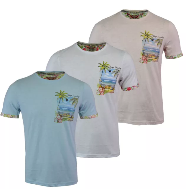 Mens Tokyo Laundry Hawaiian Pocket T- Shirt Short Sleeve Casual Summer S-XXL