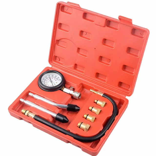 Petrol Engine Cylinder Pressure Tester for Car Compression Test Gauge Kit Set UK 3