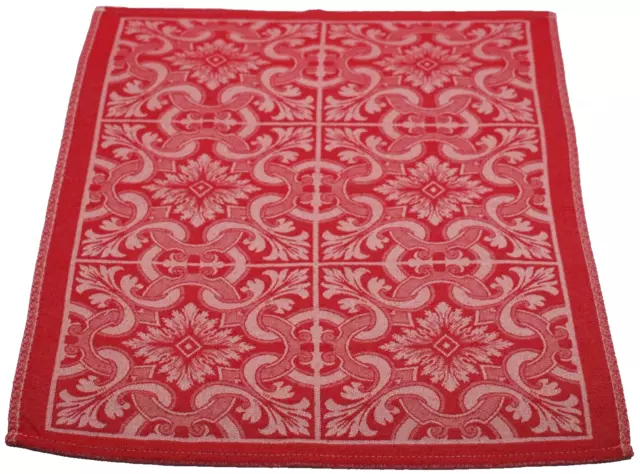 2er Set Geschirrtücher Küchentücher 50 x 70 cm Baumwolle Jacquard rot