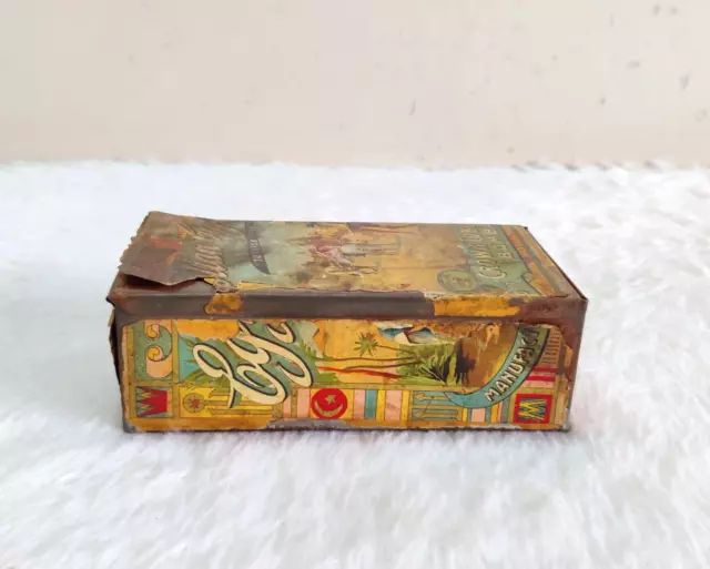 Antique Crown Tobacco Turkish Tobacco Cigarette Advertising Tin Box Old CG541 2