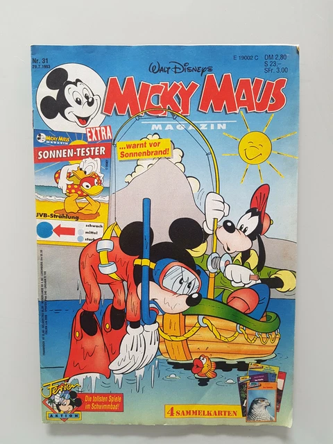 Walt Disney Micky Maus Heft 31 1993 mit Beilagen Sonnentester + Sammelkarten