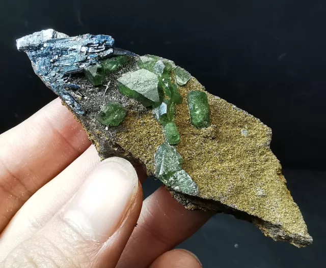 36g Natural Rare Green Vivianite Ludlamite Matrix Mineral Specimen Brazil