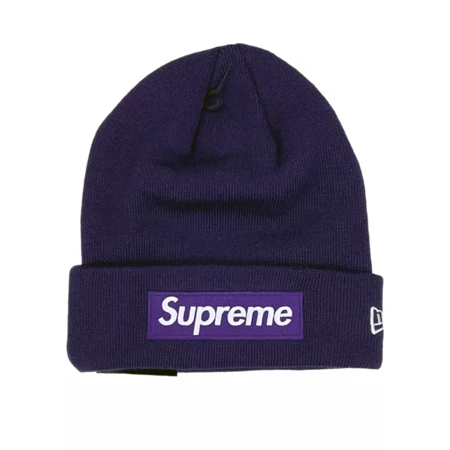 Supreme x New Era FW23 Box Logo Beanie Purple