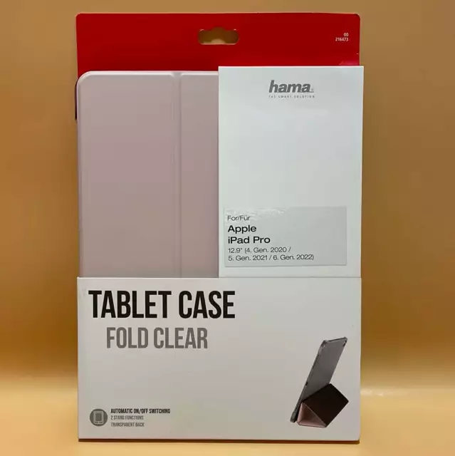 Hama Tablet-Case "Fold Clear" für Apple iPad Pro 12.9" (2020 / 2021 / 2022), Ros