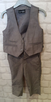 Gorgeous Baby Boys grey suit pants and matching waistcoat Next age 9 - 12 months
