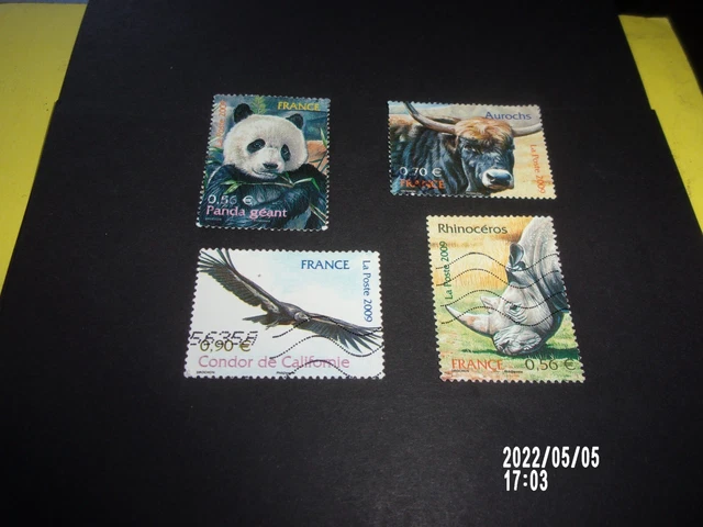 Serie  2009  N° 4372 - 4375 Animaux  oblitéré 2 cachets ronds