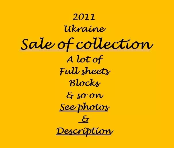 Ukraine 2011 almost Complete set stamps, 27 full sheets+7 blocks+FDC & so on MNH