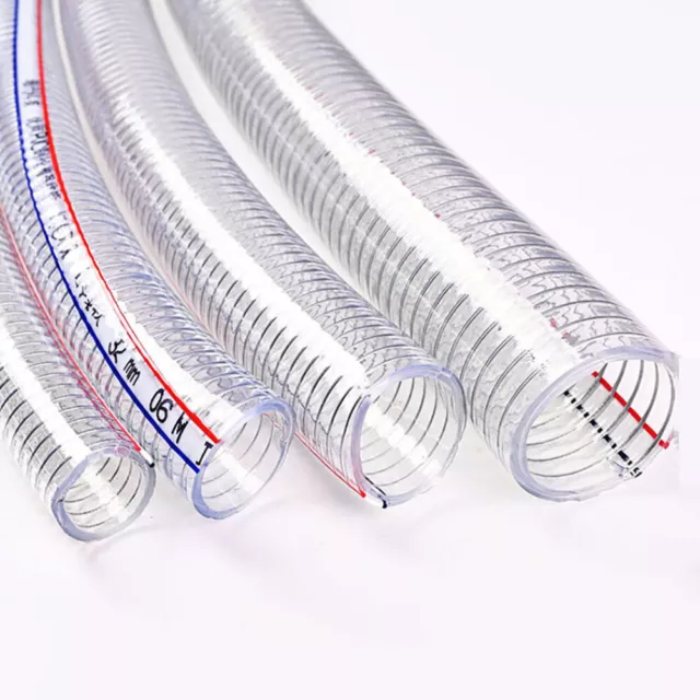 PVC Transparent  Flexible Hose Fuel Oil Water Air Gas Steel Wire Reinforced Tube