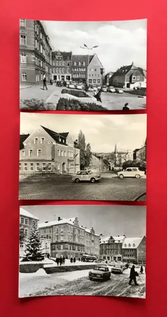 3 x DDR Foto AK STOLLBERG im Erzgebirge 1972 - 75 Markt, Hohensteiner Str( 55309