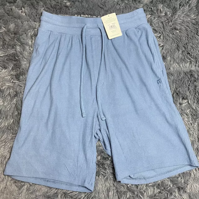 Pantalones cortos para dormir Tommy John acanalados para hombre 8,5"" azul mar Bering talla M nuevos con etiquetas