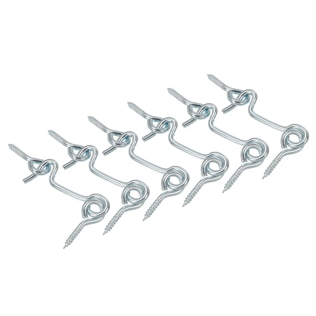 1.5" Barn Door Latch, 6Pcs Carbon Steel Sliding Door Cabin Hook Eye Latch Lock