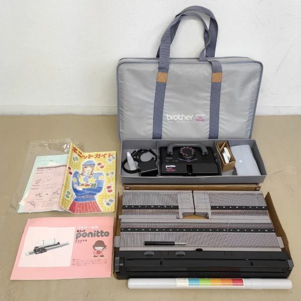 Máquina de tejer C605-K39-646 Brother Ponitto Ponit Kh-341 con instrucciones/estuche