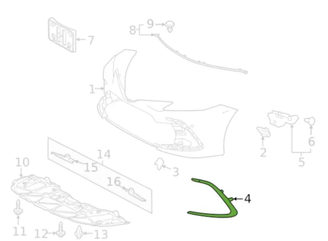 2021-2023  Toyota Camry LE Outer Molding 52713-06120 LH OEM