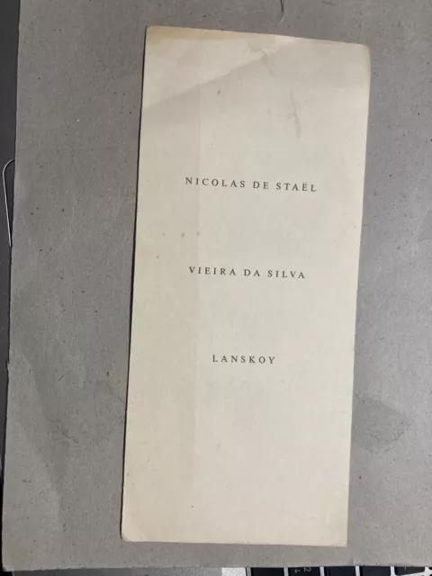 Nicolas De Stael Vieira Da Silva Lanskoy Carton Fernand Hazan 1960