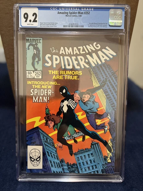 Amazing Spider-Man #252 CGC NM- 9.2 White Pages 1st Appearance Black Costume!
