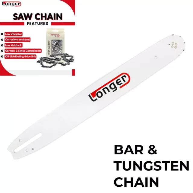 14" Inch CHAINSAW BAR & TUNGSTEN CHAIN 3/8LP 050 for ECHO RYOBI & HUSQVARNA