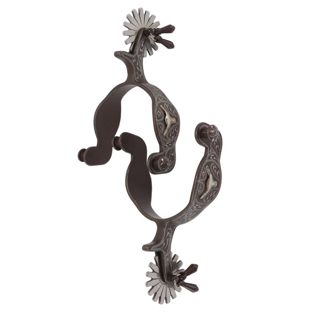 1 Pair Engraved Boots Spur With Vintage Pattern Horse Spurs For Saddlery HOT