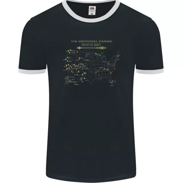 US National Parks Hiking Trekking Walking Mens Ringer T-Shirt FotL
