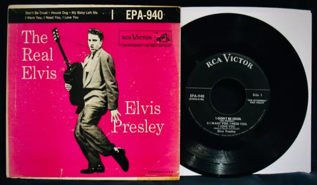 ELVIS PRESLEY-The Real Elvis-Ep 45+ Sleeve-RCA VICTOR EPA-940~No Dog~Silver Line