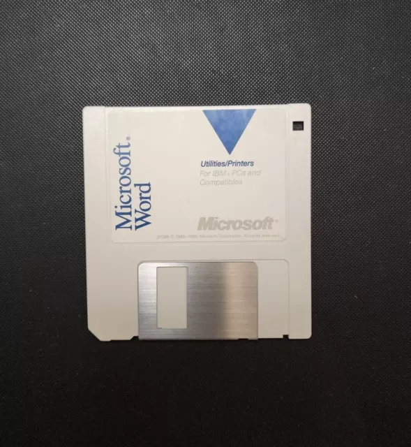 Microsoft Word "Utilities/Printers" 3.5" Floppy Diskette Used