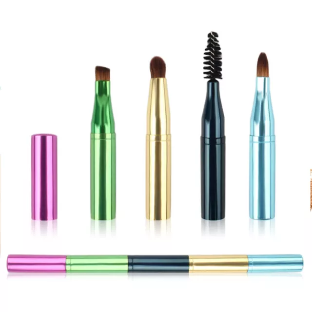 Travel Cosmetic Brush Retractable Lip Brush 4 1 Makeup Brush Eyebrow Brush