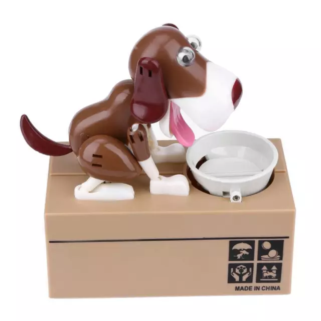 Piggy-Bank-Hungry-Eating-Dog-Coin-Money-Saving-Box-Choken-Robotic-Mec #F 2