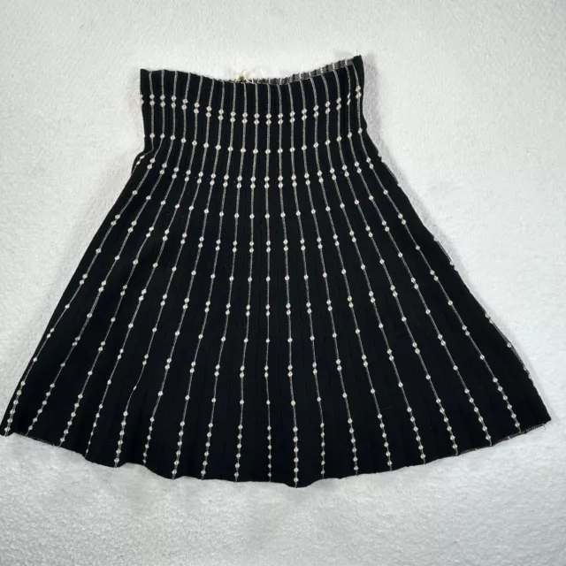 Max Studio Women's Medium Black Ribbed Pull On Sweater Skirt New