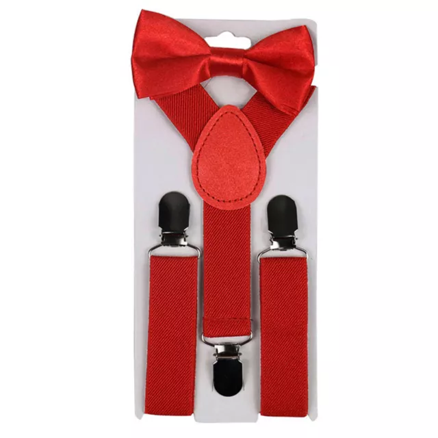 2pcs/set Kids Suspender Tie All Match Comfy Bow-knot Tie Strap Simple Design