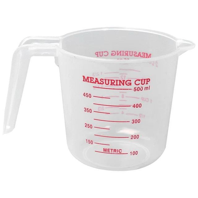 500ml Home Lab Measuring Jug Pitcher Plastic Handle Pour Spout Container S4B7B7