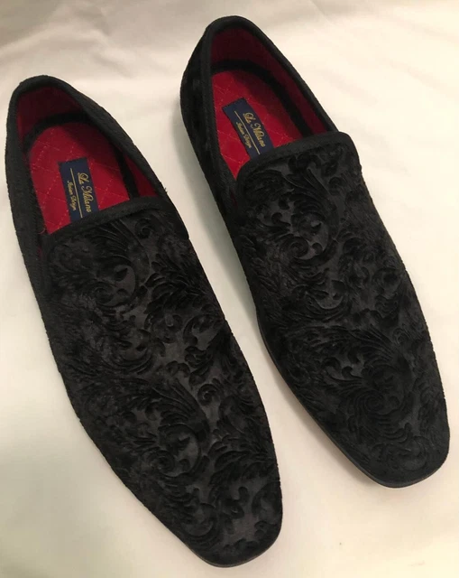 LA MILANO BRODERICK Black Velvet Slip On Men display picture 3