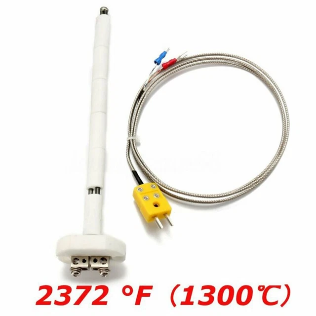 Type K Thermocouple Probe With Ceramic Block – High Temp Sensor For Kilns & Furnaces Up To 2372°F (1300°C)