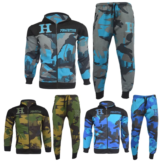 Bambini Ragazzi di Design Tuta Top con Zip Pantaloni Jogging Abiti 7-13