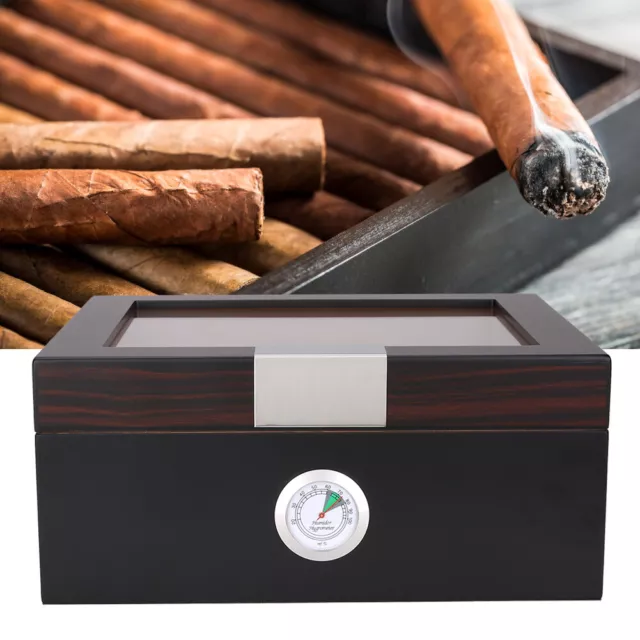 Cigar Storage Case Travel Cigar Holder Wooden Black For With Humidifier