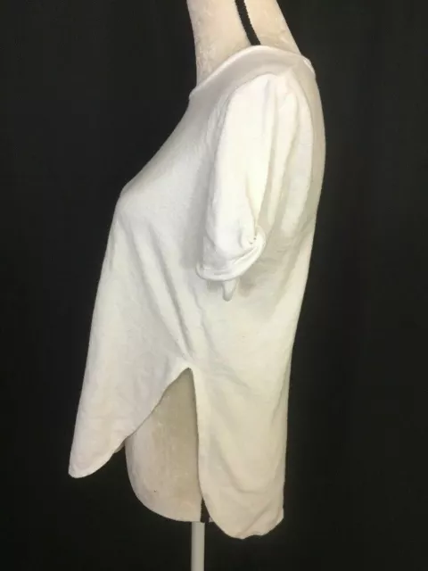 ZARA WOMEN’S SOLID White Short Sleeve Scoop Neck Top t shirt crew neck ...