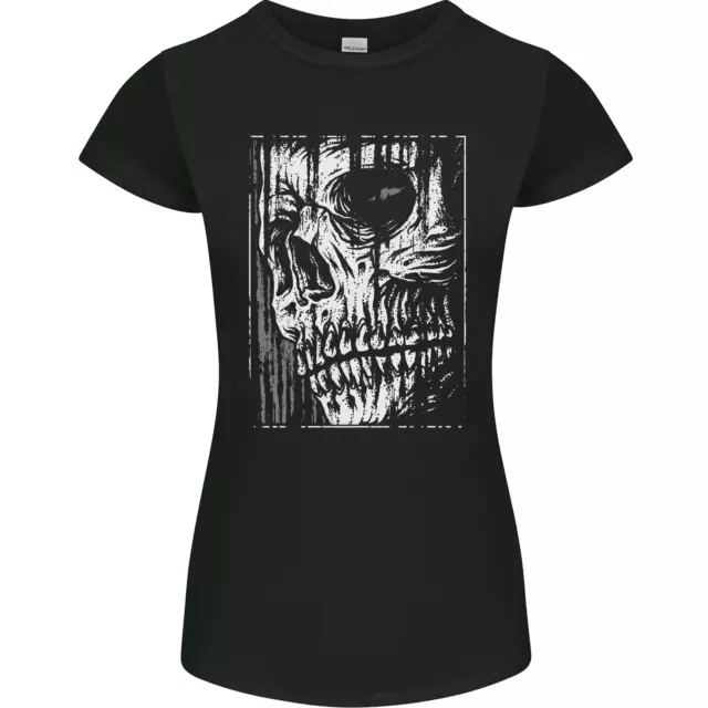 Grim Reaper Skull Gothic Biker Demon Womens Petite Cut T-Shirt