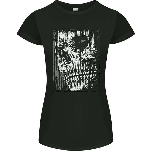 Grim Reaper Skull Gothic Biker Demon Womens Petite Cut T-Shirt