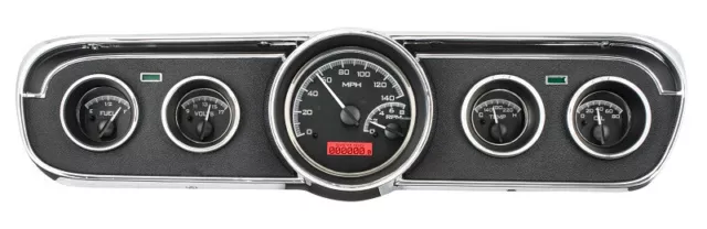 Dakota Digital 1965-66 Ford Mustang Analog Dash Gauge System Red VHX-65F-MUS-K-R