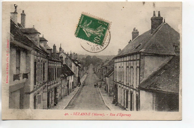 SEZANNE - Marne - CPA 51 - Rue d'Epernay